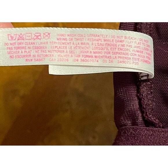 PINK Victoria's Secret Lace Bralette Women's Burgundy Floral Adjustable Size S - Picture 5 of 7